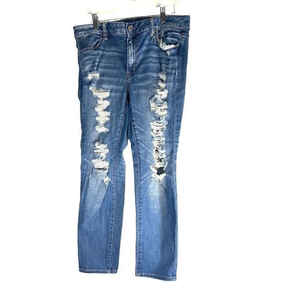 American Eagle Jegging Womens Jeans Destroyed Size 14 Short - Picture 1 of 7